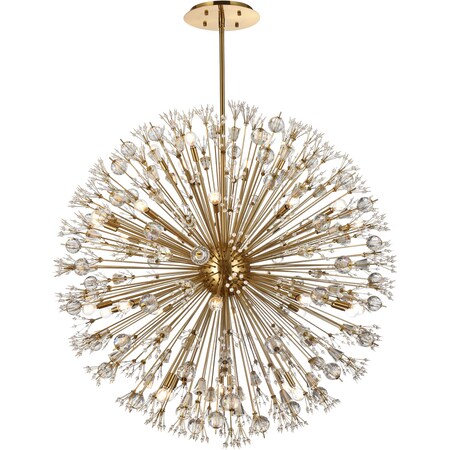 Elegant Lighting Vera 50 Inch Crystal Starburst Round Pendant In Gold 2500D50SG